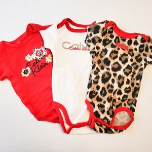 Calvin Klein Baby Girl Cheetah Bodysuit 0-3 Months
